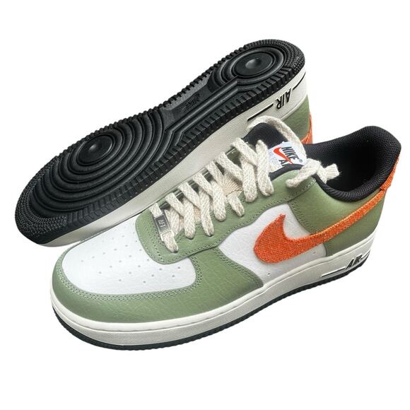 [FD0758-386] Nike AIR FORCE 1 LOW '07 'OIL GREEN ORANGE' | Mens 9.5 Sneaker - Picture 4 of 11